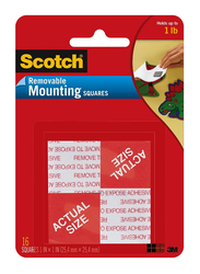 3M Scotch 108 Squares Removable Mounting, 25.4 x 25.4mm, Red