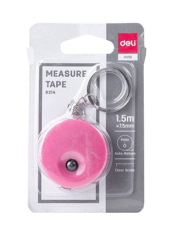 Deli 8214 Measure Tape, 1.5 x 7.5mm, Assorted Color