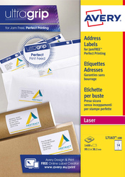 Avery Address L7163-100 Labels with Ultragrip and Quickpeel Technology, 14 x 100 Pieces, Clear