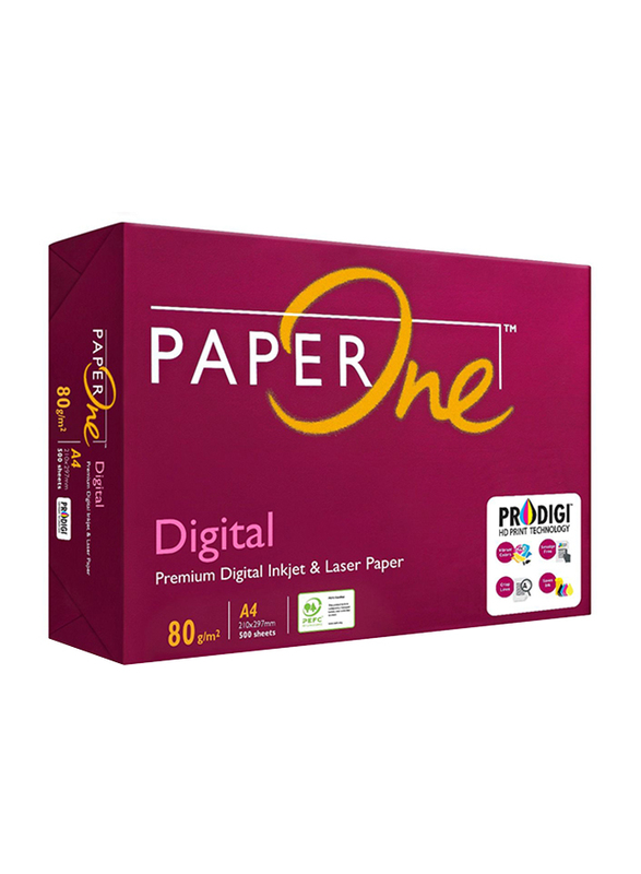 PaperOne Digital P1D 80GSM Printing/Photo Copy Paper, 500 Pages, A4 Size, White