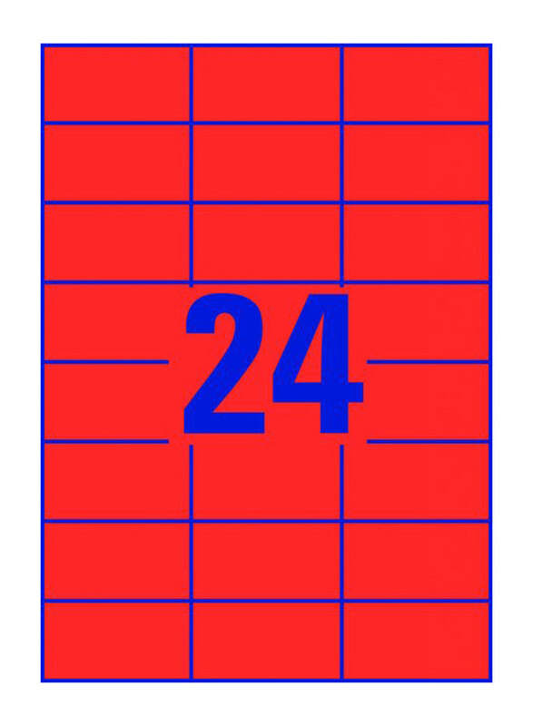 

Avery 3448 Multipurpose Labels, 24 x 100 Pieces, Red