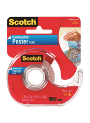 3M Scotch 109 Removable Poster Tape, 19mm x 3.8 meters, Red