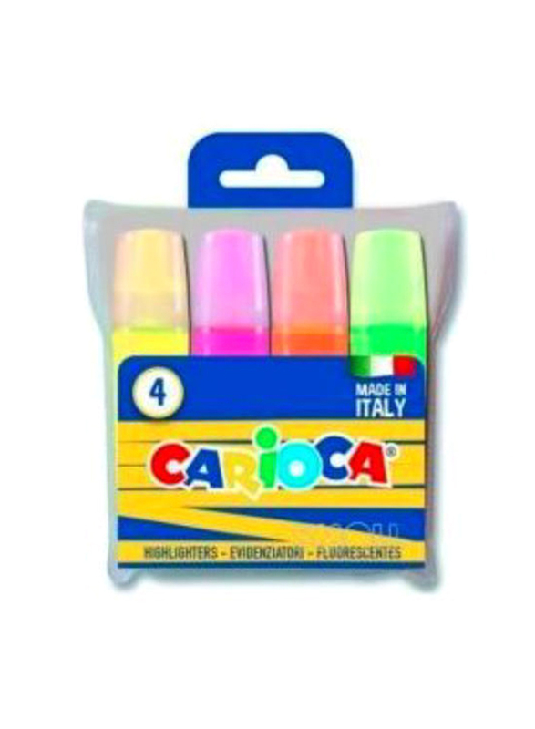 Carioca 4-Piece Memolight Wallet Assorted Highlighter Set, Multicolour