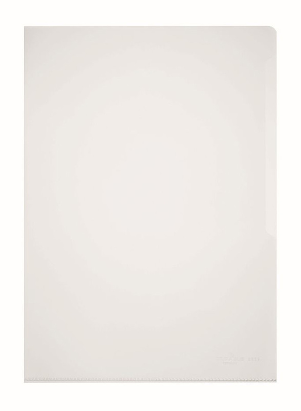 Durable 2339-19 PVC L-Shaped Transparent File Folder, A4 Size, 50 Pieces, White