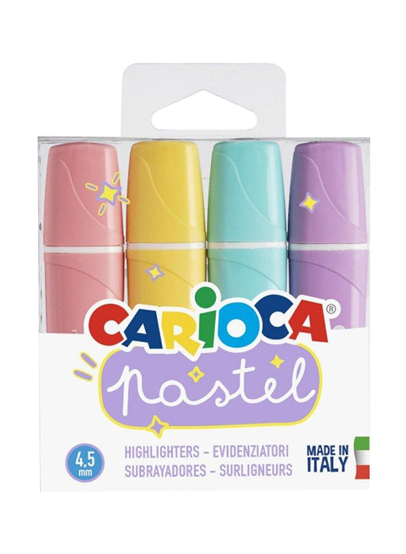 Carioca 4-Piece Pastel Highlighter Set, Multicolour
