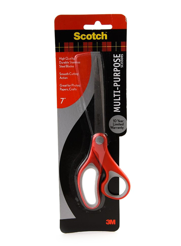 3M Scotch 1427 7-inch Multi Purpose Scissor, Red