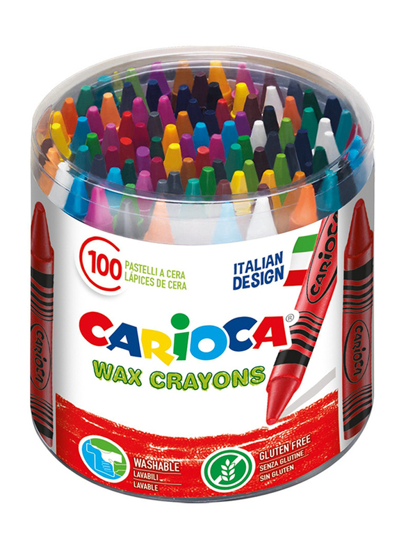 Carioca Wax Crayons Tube Set, 100 Piece, Multicolour
