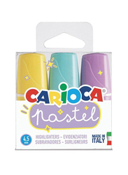 Carioca 3-Piece Pastel Highlighter Set, Multicolour
