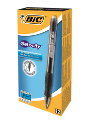 BIC Gelocity Medium Point 0.7mm Retractable Gel Ink Pen, Black