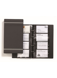 Durable Visifix 2385-58 Business Card Organizer, 200 Cards, A5 Size, Charcoal Grey