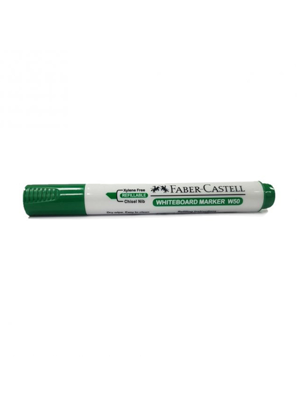 Faber-Castell Refillable Chisel Tip White Board Marker, Green