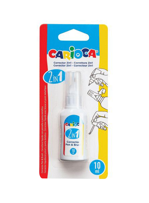 Carioca Blister 2 in 1 Corrector Pen & Brush, White
