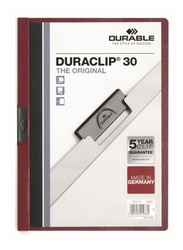 Durable Duraclip 2200-31 30-Sheets Capacity Clip File, A4 Size, Dark Red