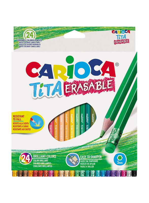 

Carioca Tita Erasable Colored Pencil Set, 24 Pieces, Multicolour