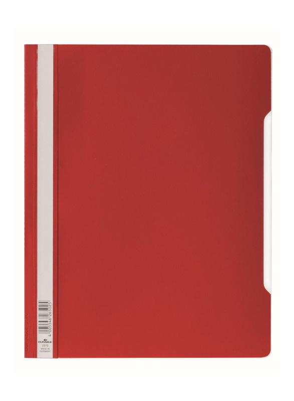 Durable 2570-03 PVC Clear View File Folder, A4 Size, Red