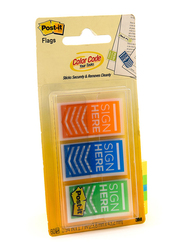 3M Post-It 682-SH-OBL Sign Here Tape Flags in Dispenser, 25.4 x 43.2mm, 3 x 20 Sheets, Multicolor