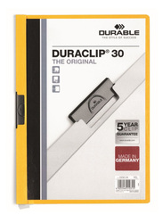 Durable Duraclip 2200-04 30-Sheets Capacity Clip File, A4 Size, Yellow