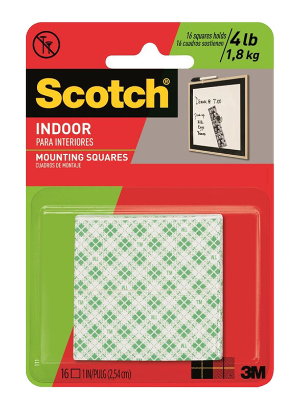 

3M Scotch 111 Heavy Duty Mounting Squares, 250mm, Green/White