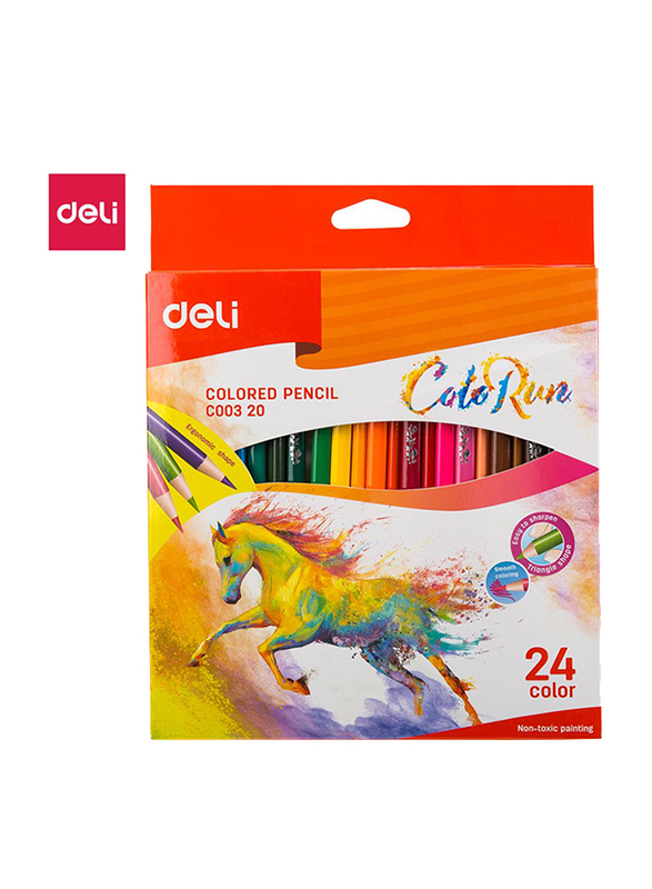 Deli EC00320 Color Pencil, 24 Pieces, Multicolor