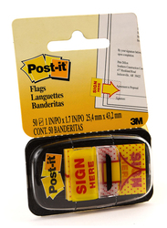 3M Post-It 680-9 Sign Here Tape Flag, 25.4 x 43.2mm, 50 Sheets, Multicolor