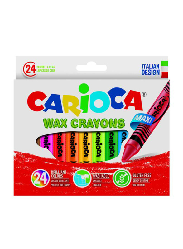 Carioca Maxi Wax Crayon Set, 24 Piece, Multicolour