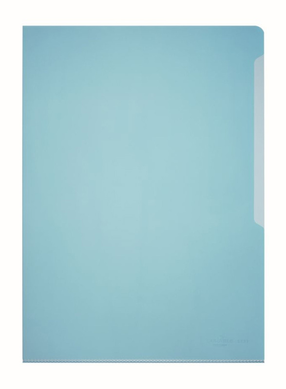 Durable 2339-06 PVC L-Shaped Transparent File Folder, A4 Size, 50 Pieces, Blue