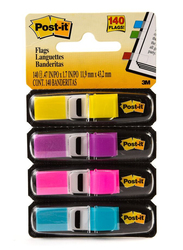 3M Post-It 683 4AB Tape Flag Color in 1 Dispenser, 11.9 x 43.2mm, 4 x 35 Sheets, Multicolor