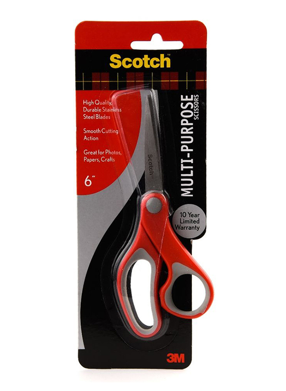 3M Scotch 1426 6-inch Multi Purpose Scissor, Red