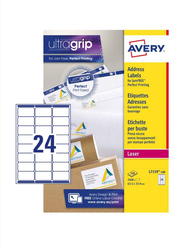 Avery L7159-100 Address Labels with Ultragrip and Quickpeel Technology, 24 x 100 Pieces, Clear