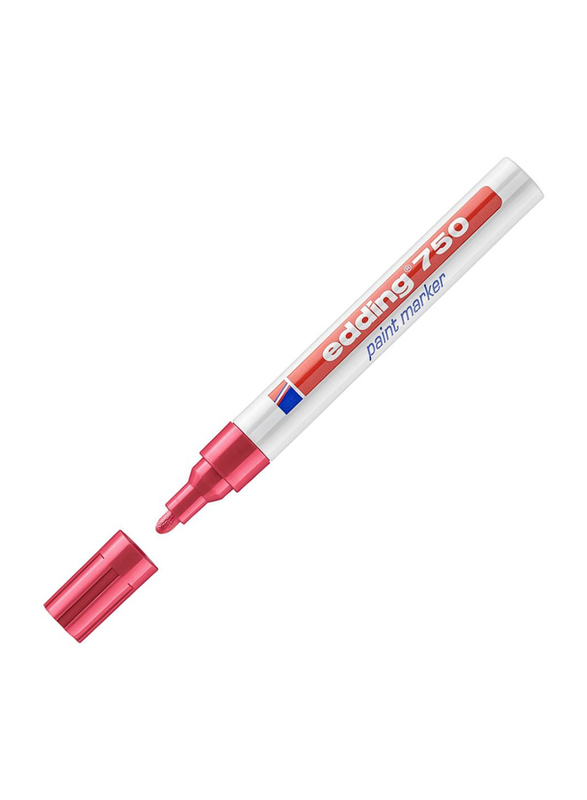 Edding E-750 Permanent Paint Marker with Bullet Nib, Red