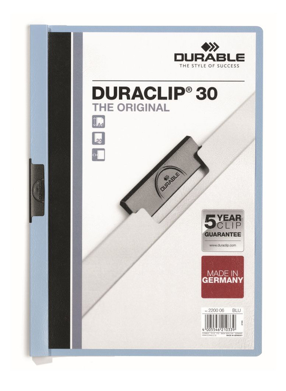 Durable Duraclip 2200-06 30-Sheets Capacity Clip File, A4 Size, Blue