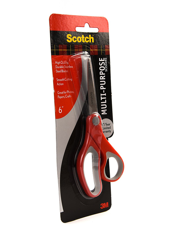 3M Scotch 1426 6-inch Multi Purpose Scissor, Red