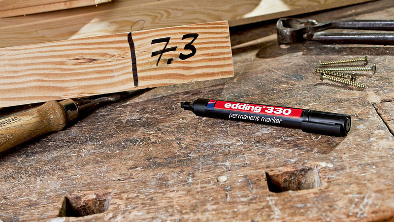 Edding E-330 Permanent Marker with Chisel Nib, Black