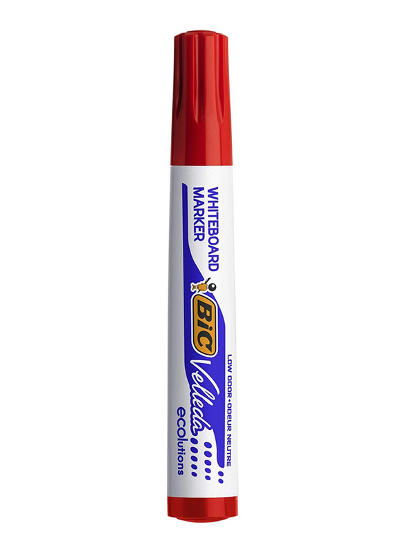 BIC 1701 White Board Marker with Bulletin Tip, Red