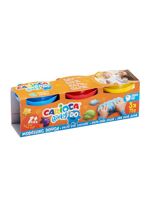 Carioca Baby Dough, 75g x 3 Pieces, Ages 1+, Multicolour