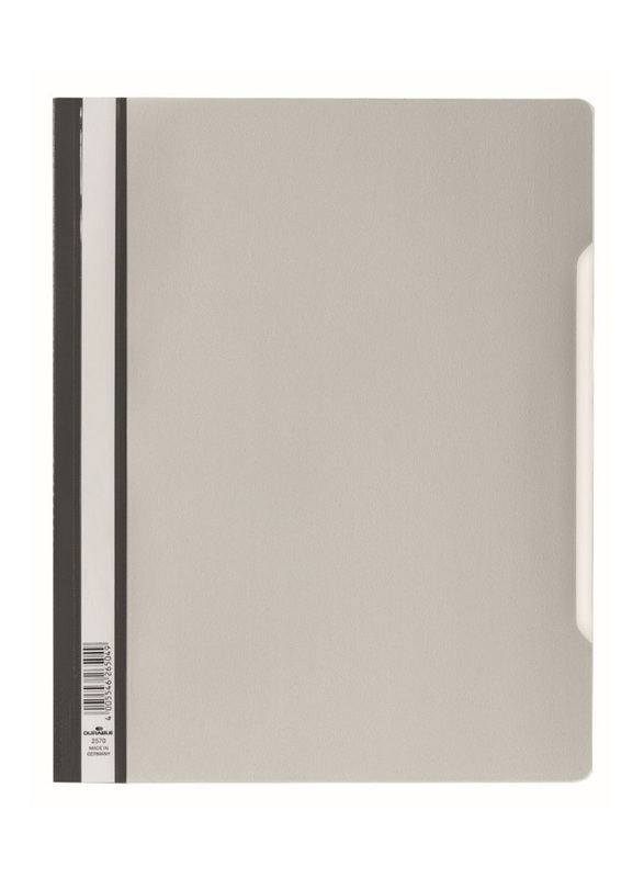 Durable 2570-10 PVC Clear View File Folder, A4 Size, Grey