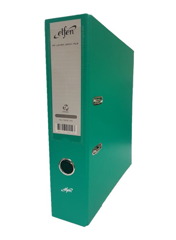 Elfen 1202 PVC Box File, A4 Size, Green