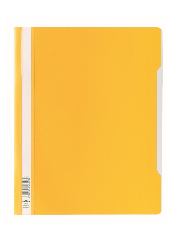 Durable 2570-04 PVC Clear View File Folder, A4 Size, Yellow