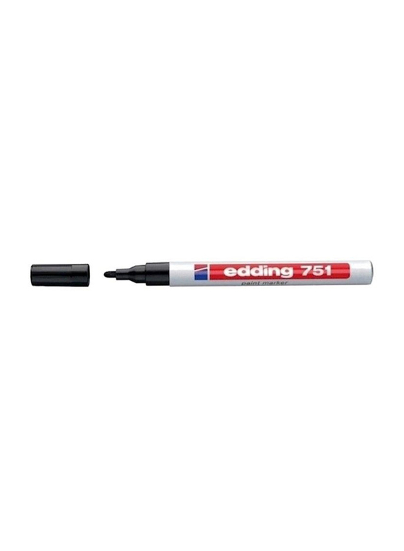 Edding E-751 Permanent Paint Marker with 1-2mm Bullet Point, Black