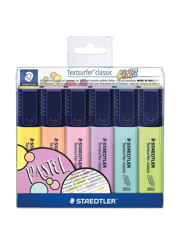 Staedtler Textsurfer Classic Pastel 364 CWP6 Highlighters, 6-Pieces, Multicolor