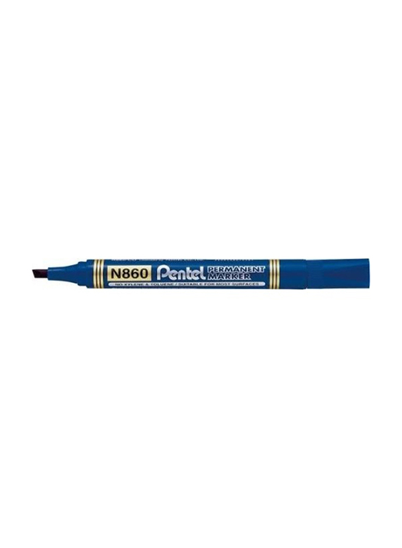 Pentel N860 Chisel Tip Permanent Marker, 4.5mm, Blue