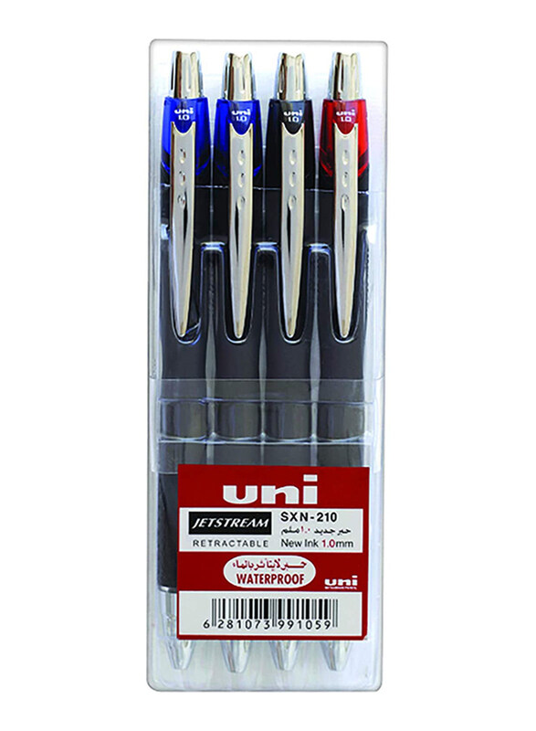 

Uniball 4-Piece Uni Jetstream Retractable Pen Set, Mi-SXN210-04C, Multicolor