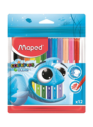 Maped 12-Piece Color'Peps Ocean Sketch Pens with Plastic Pouch, Multicolor