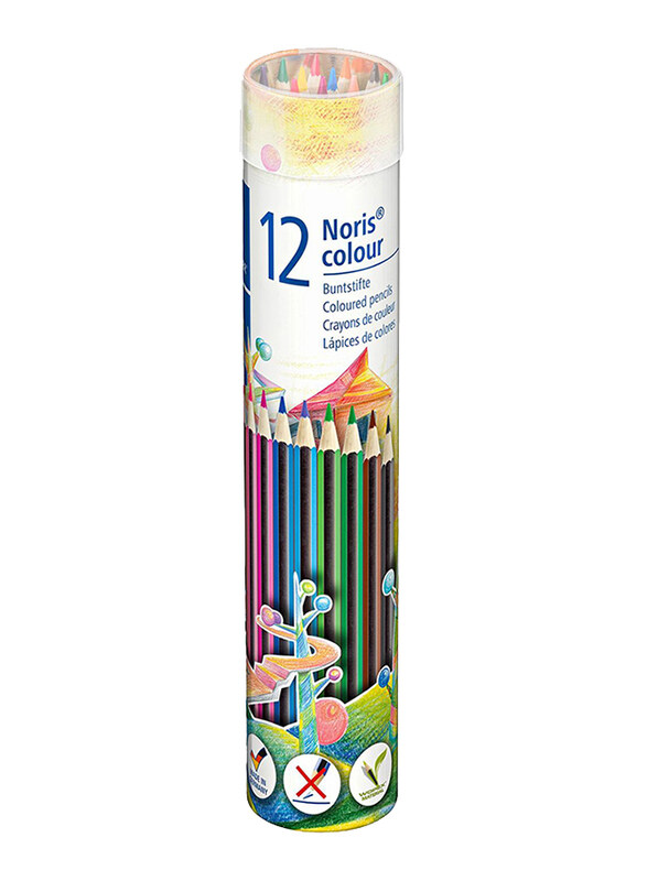 Staedtler Noris Color Pencils Cylinder, 12-Pieces, Multicolor