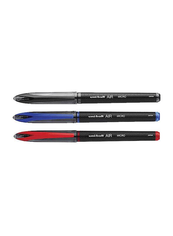 Uniball 12-Piece Air Fine Rollerball Pen Set, 0.5mm, Blue/Black/Red