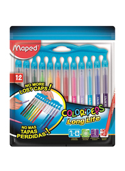 Maped 12-Piece Color'Peps Long Life Innovation Coloring Sketch Pens with Holder, Multicolor