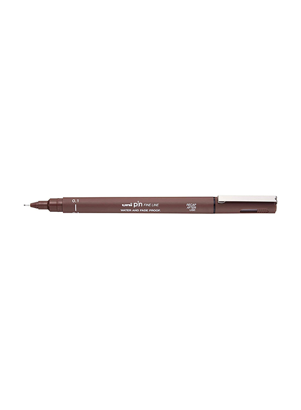 Uniball Uni Pin Fineliner Pen, 0.1mm, Sepia