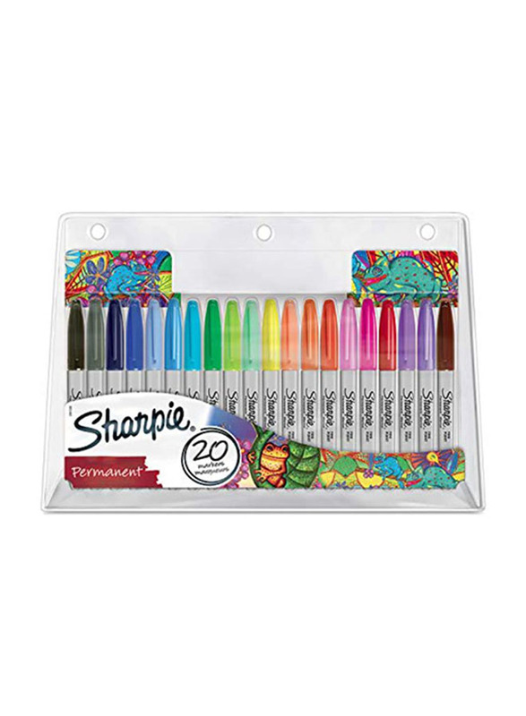 Sharpie Fine Permanent Marker, 20 Pieces, Multicolour