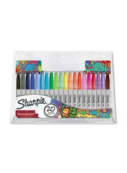 Sharpie Fine Permanent Marker, 20 Pieces, Multicolour