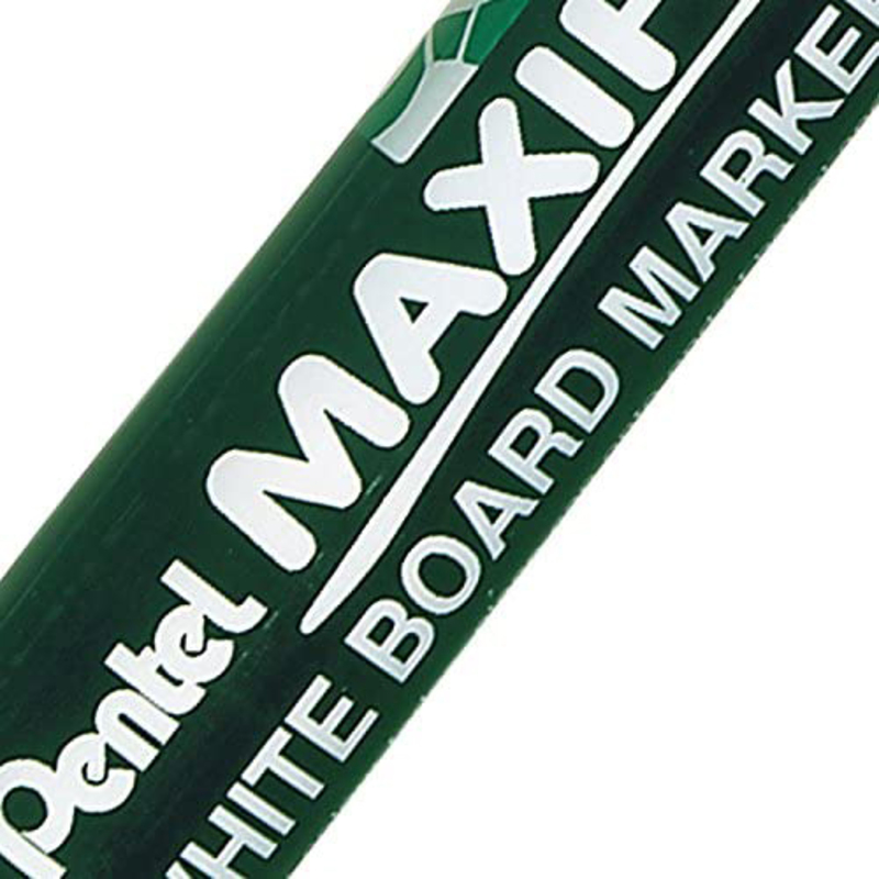 Pentel Maxiflo Dry Wipe Slim Chisel Tip White Board Marker Set, Red